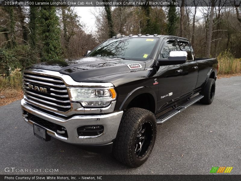 Diamond Black Crystal Pearl / Black/Cattle Tan 2019 Ram 3500 Laramie Longhorn Crew Cab 4x4