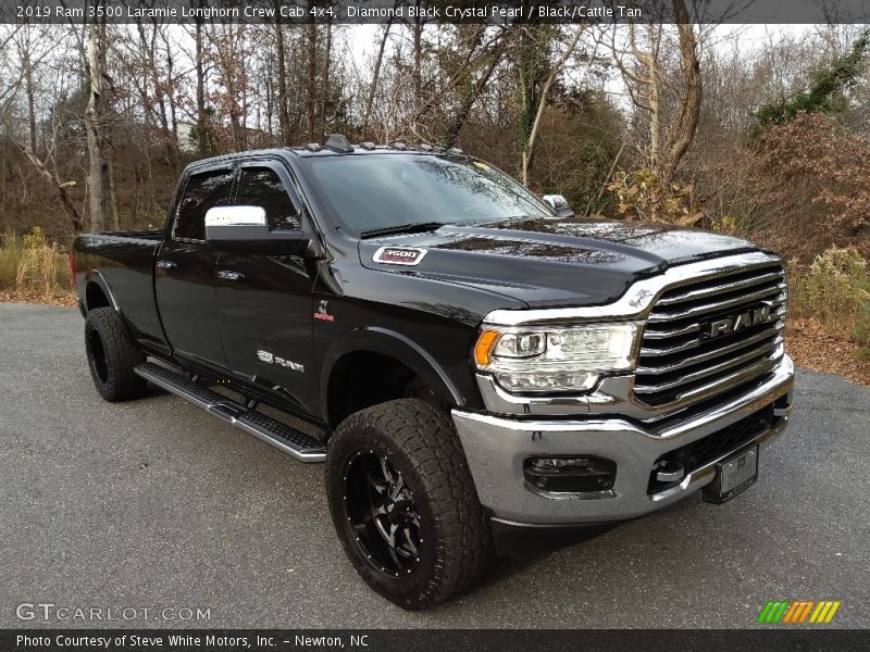 Diamond Black Crystal Pearl / Black/Cattle Tan 2019 Ram 3500 Laramie Longhorn Crew Cab 4x4
