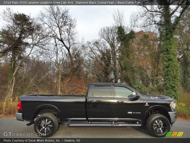 Diamond Black Crystal Pearl / Black/Cattle Tan 2019 Ram 3500 Laramie Longhorn Crew Cab 4x4