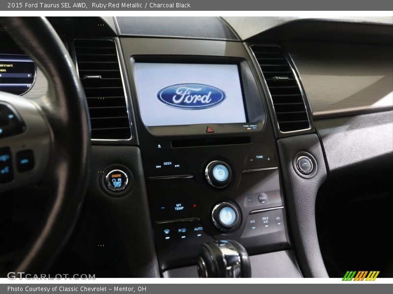 Ruby Red Metallic / Charcoal Black 2015 Ford Taurus SEL AWD