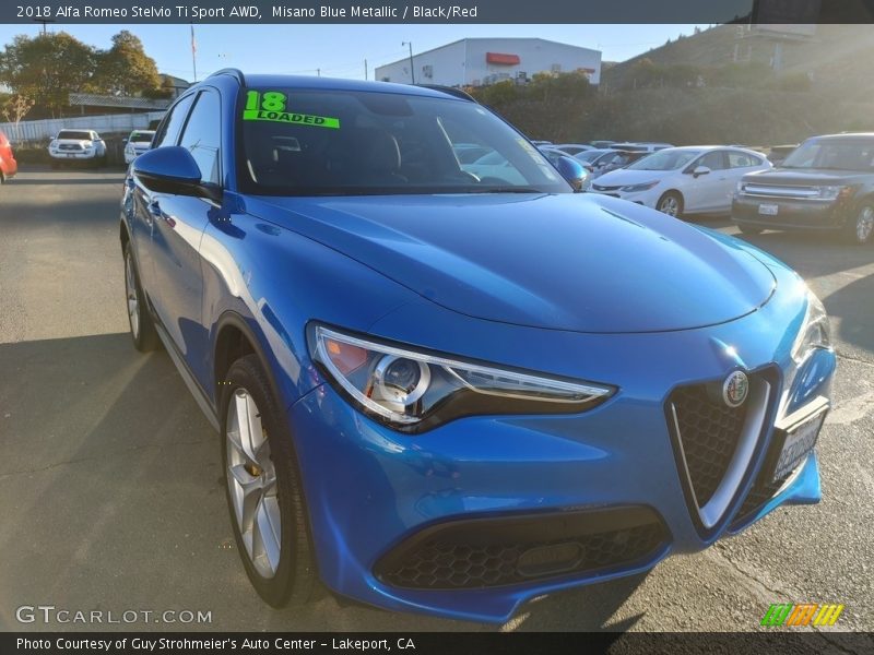 Misano Blue Metallic / Black/Red 2018 Alfa Romeo Stelvio Ti Sport AWD