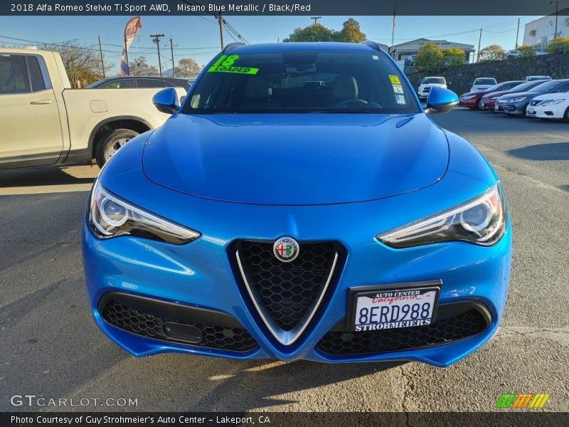 Misano Blue Metallic / Black/Red 2018 Alfa Romeo Stelvio Ti Sport AWD