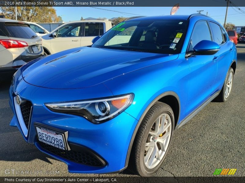 Misano Blue Metallic / Black/Red 2018 Alfa Romeo Stelvio Ti Sport AWD