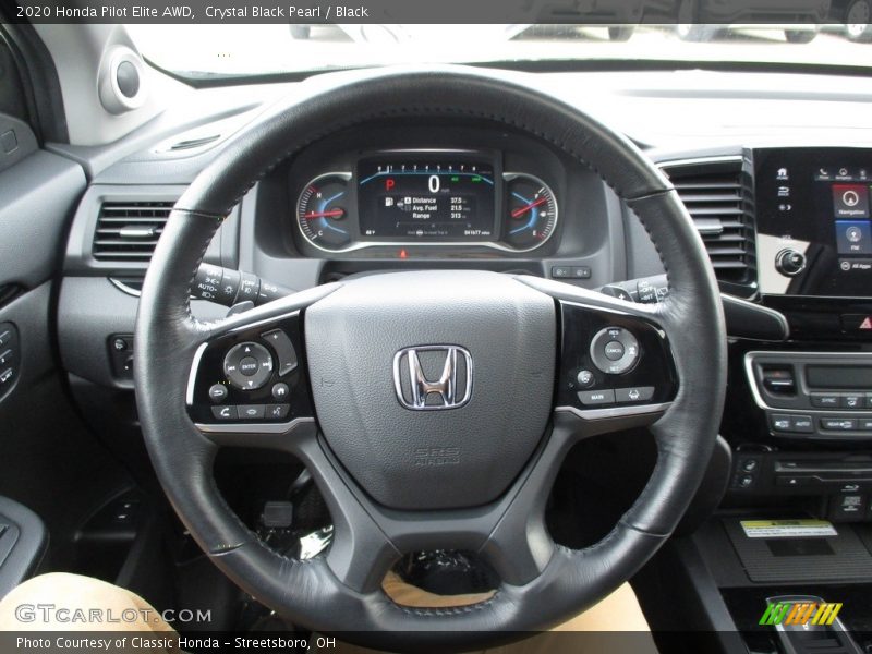 Crystal Black Pearl / Black 2020 Honda Pilot Elite AWD