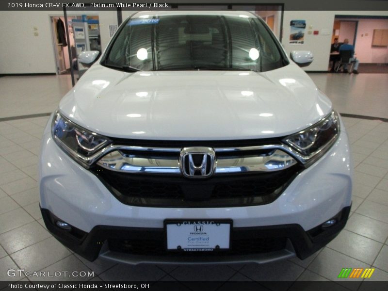 Platinum White Pearl / Black 2019 Honda CR-V EX AWD
