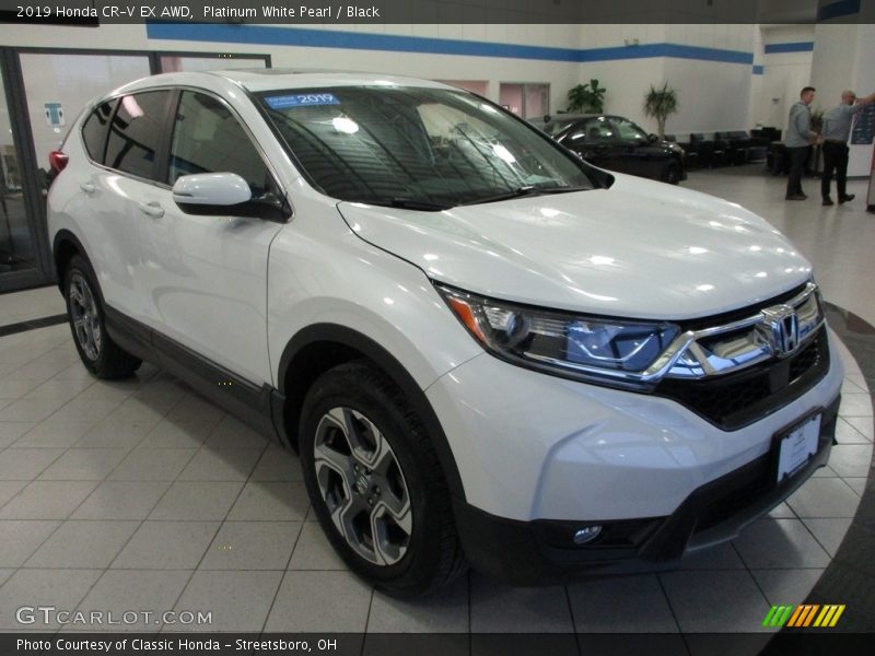 Platinum White Pearl / Black 2019 Honda CR-V EX AWD