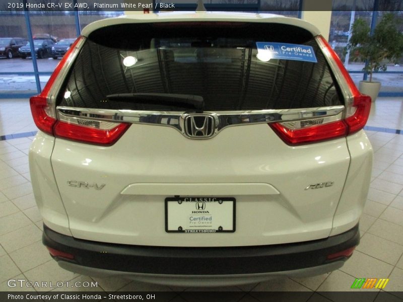 Platinum White Pearl / Black 2019 Honda CR-V EX AWD