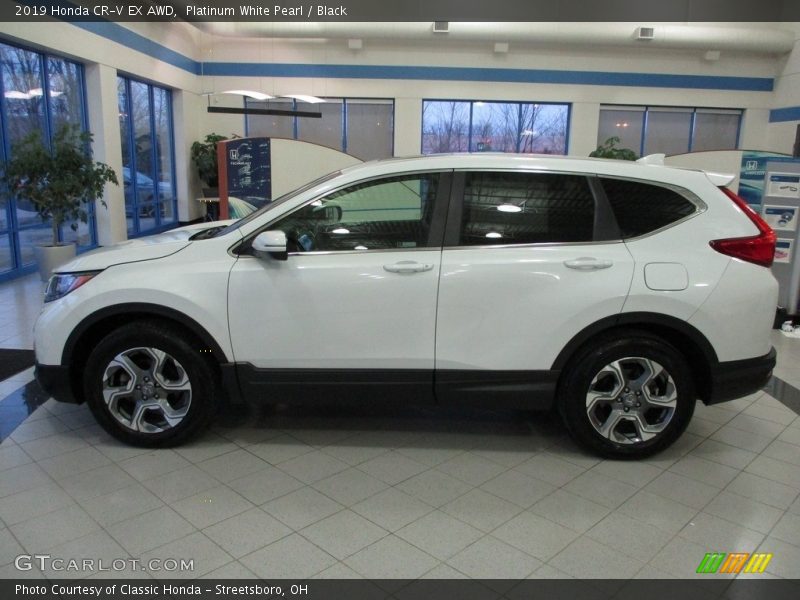 Platinum White Pearl / Black 2019 Honda CR-V EX AWD