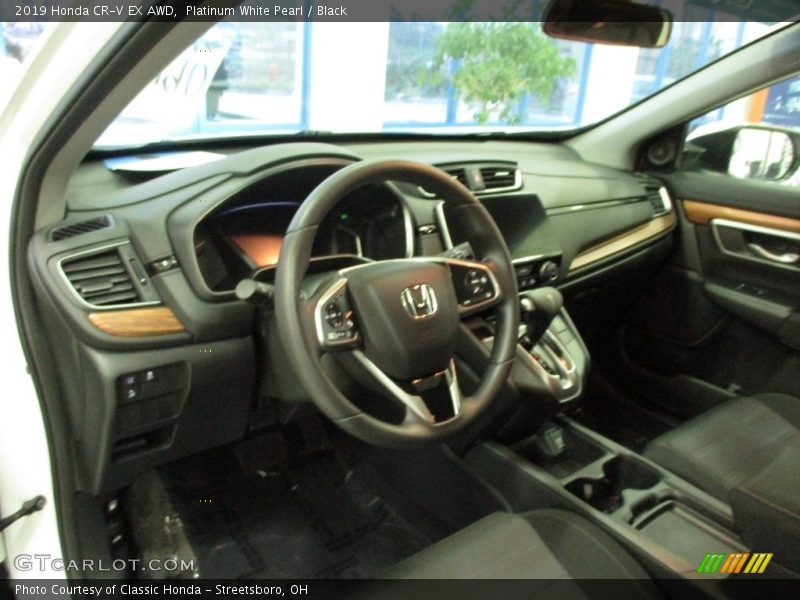 Platinum White Pearl / Black 2019 Honda CR-V EX AWD