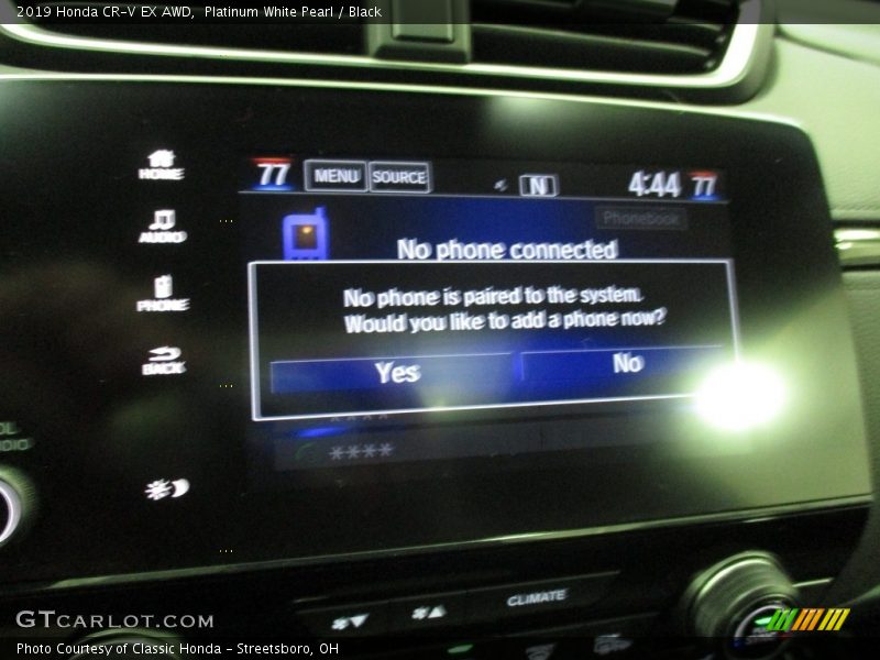 Platinum White Pearl / Black 2019 Honda CR-V EX AWD