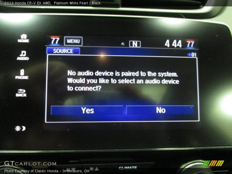 Platinum White Pearl / Black 2019 Honda CR-V EX AWD