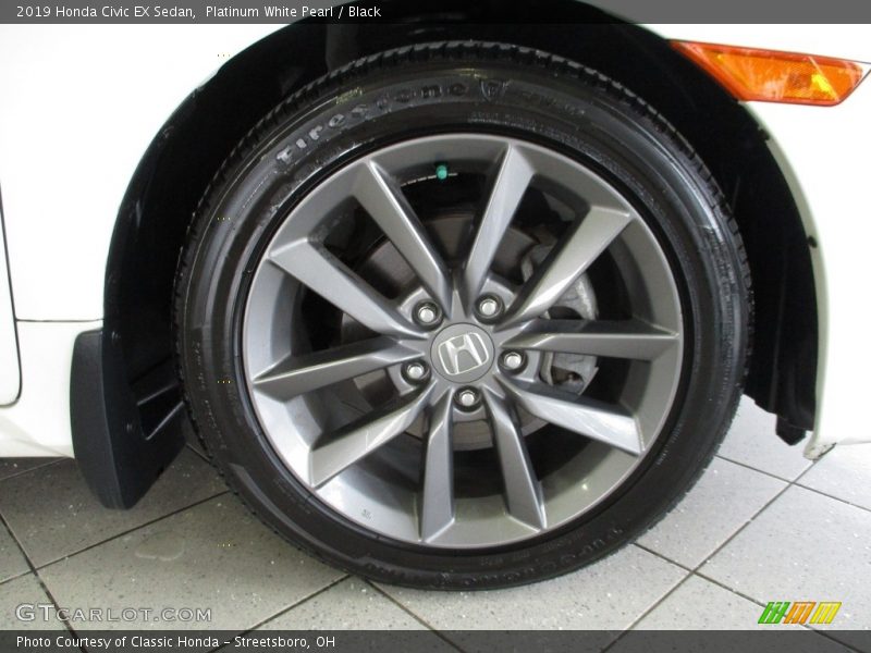 Platinum White Pearl / Black 2019 Honda Civic EX Sedan