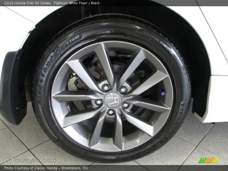 Platinum White Pearl / Black 2019 Honda Civic EX Sedan