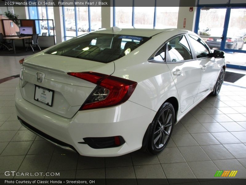 Platinum White Pearl / Black 2019 Honda Civic EX Sedan