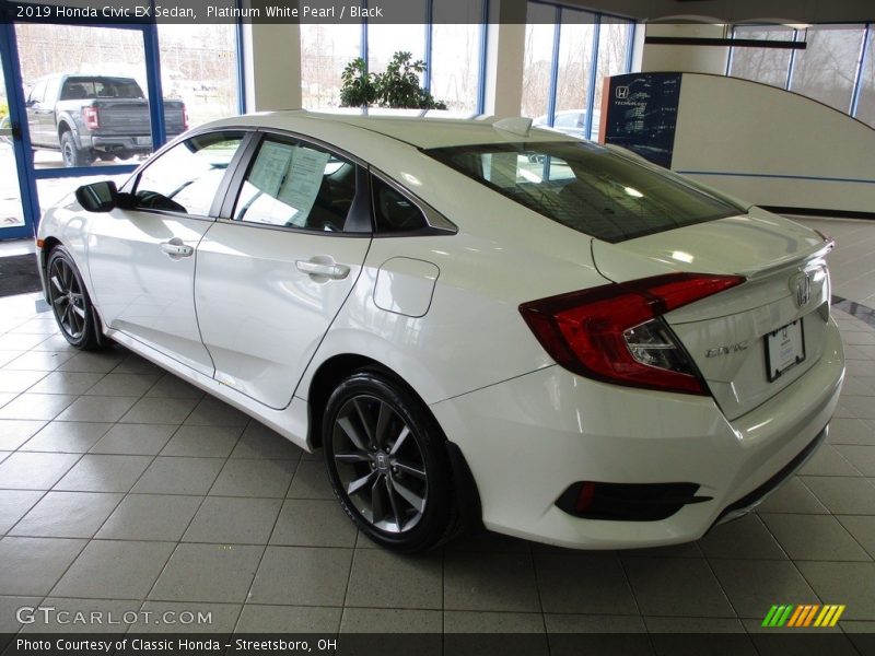 Platinum White Pearl / Black 2019 Honda Civic EX Sedan