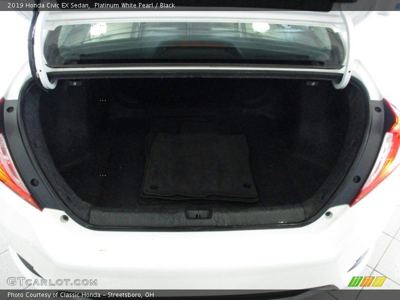 Platinum White Pearl / Black 2019 Honda Civic EX Sedan