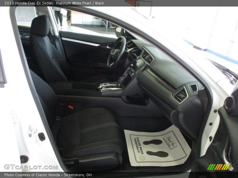 Platinum White Pearl / Black 2019 Honda Civic EX Sedan