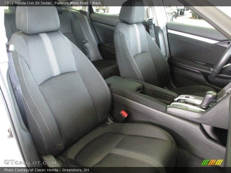 Platinum White Pearl / Black 2019 Honda Civic EX Sedan