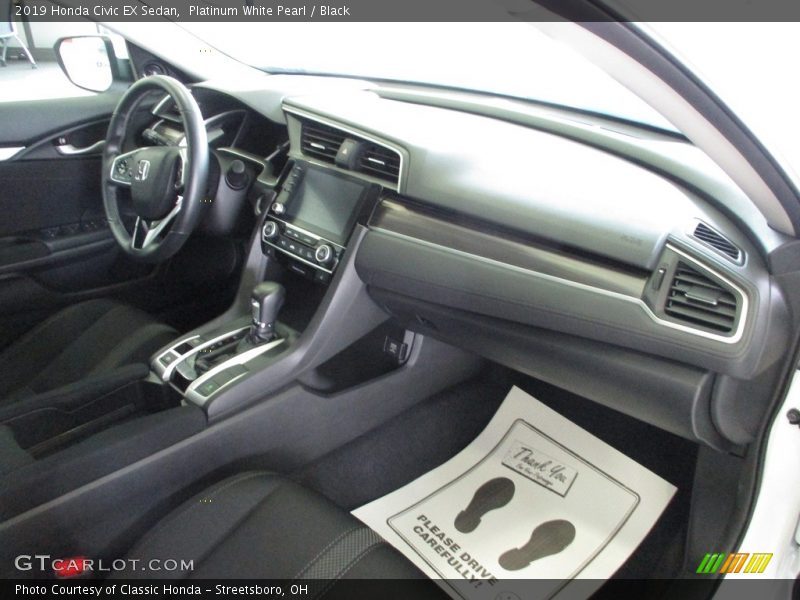 Platinum White Pearl / Black 2019 Honda Civic EX Sedan