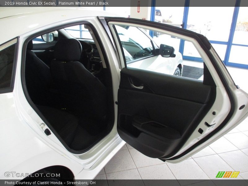 Platinum White Pearl / Black 2019 Honda Civic EX Sedan