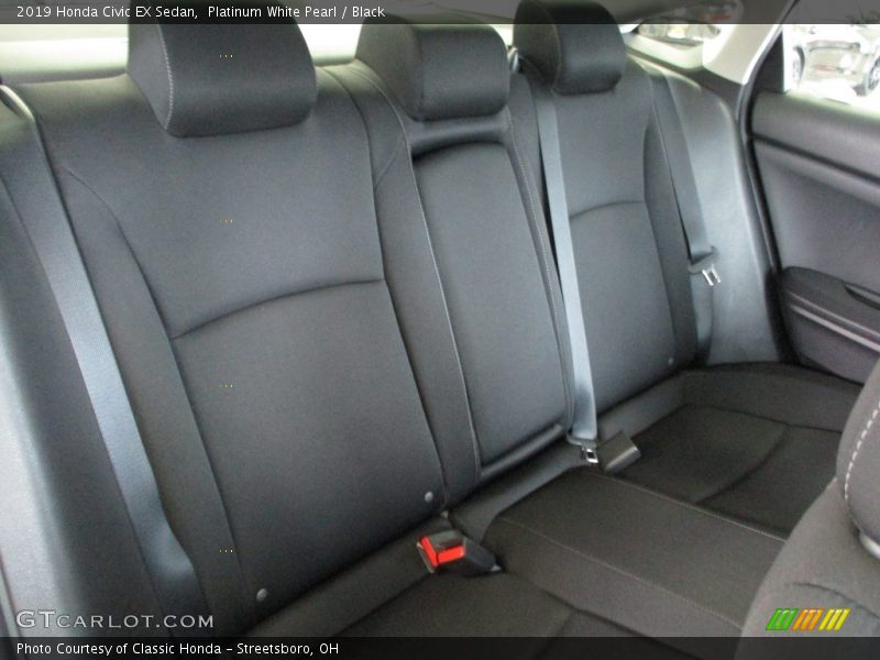 Platinum White Pearl / Black 2019 Honda Civic EX Sedan