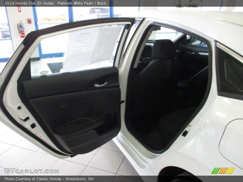 Platinum White Pearl / Black 2019 Honda Civic EX Sedan