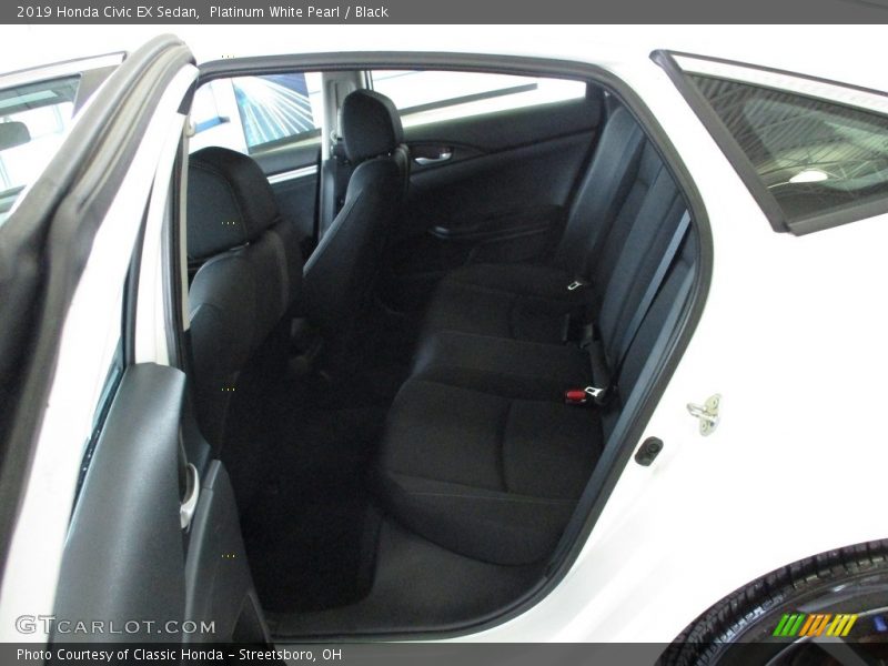 Platinum White Pearl / Black 2019 Honda Civic EX Sedan