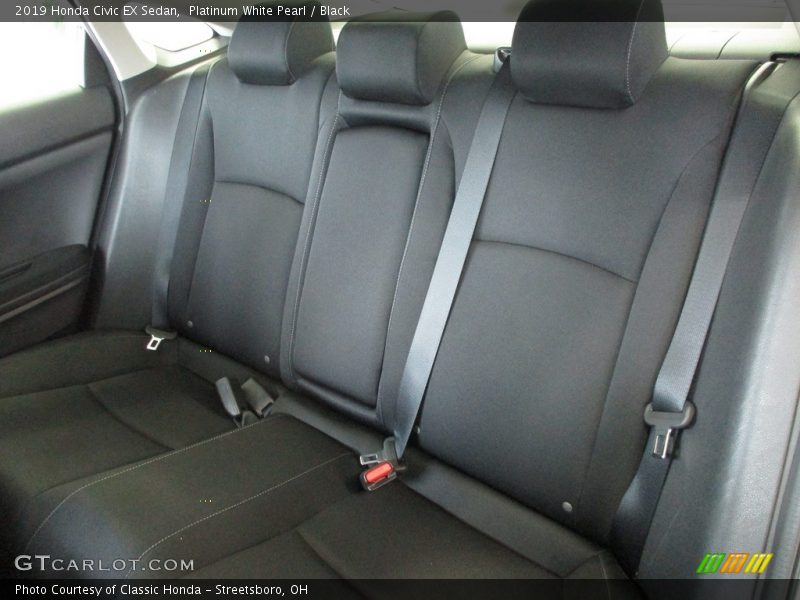 Platinum White Pearl / Black 2019 Honda Civic EX Sedan