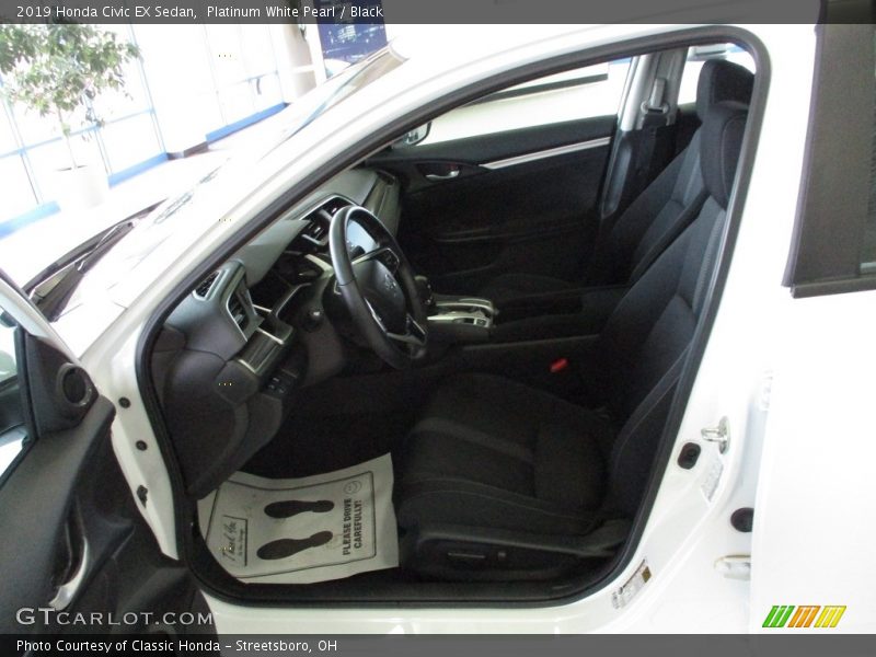 Platinum White Pearl / Black 2019 Honda Civic EX Sedan