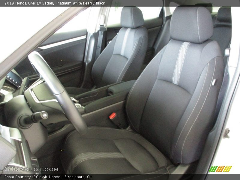 Platinum White Pearl / Black 2019 Honda Civic EX Sedan