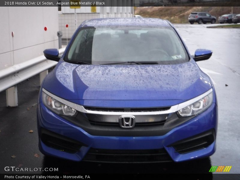 Aegean Blue Metallic / Black 2018 Honda Civic LX Sedan
