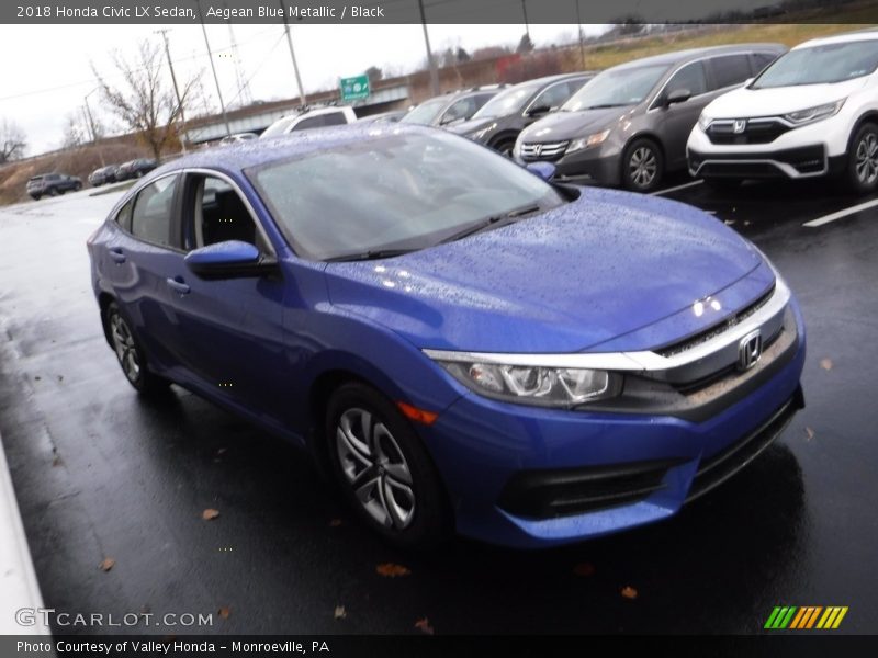 Aegean Blue Metallic / Black 2018 Honda Civic LX Sedan