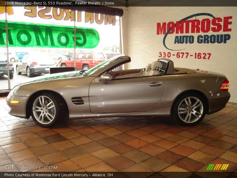 Pewter Metallic / Stone 2008 Mercedes-Benz SL 550 Roadster