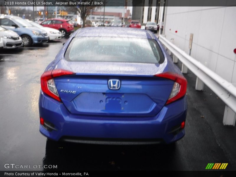 Aegean Blue Metallic / Black 2018 Honda Civic LX Sedan