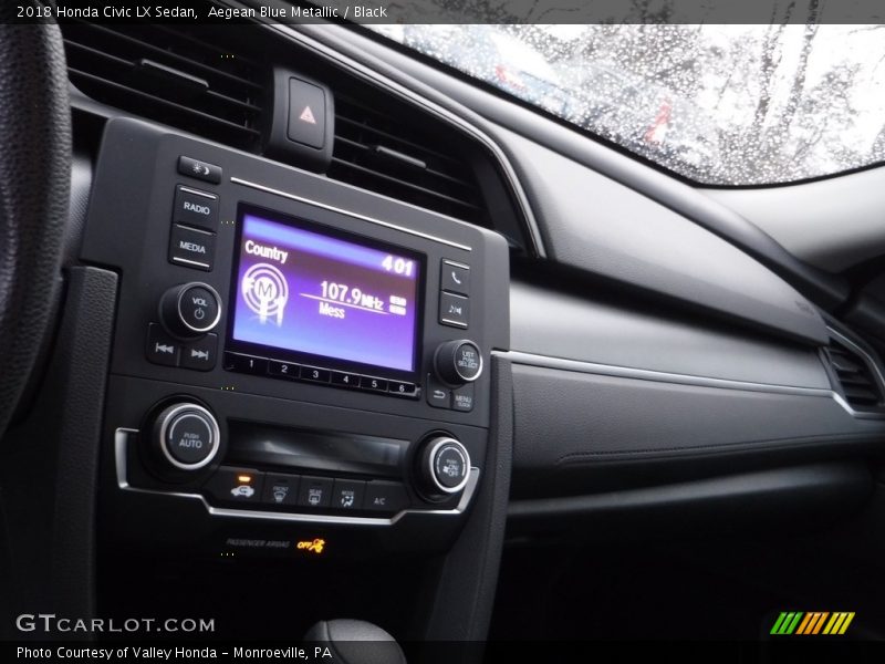 Aegean Blue Metallic / Black 2018 Honda Civic LX Sedan
