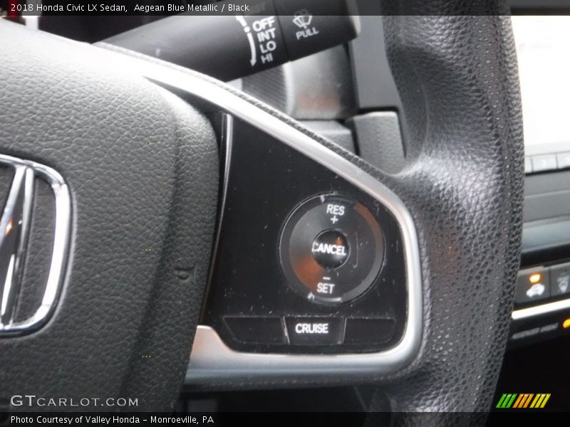 Aegean Blue Metallic / Black 2018 Honda Civic LX Sedan