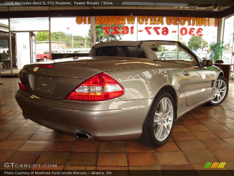 Pewter Metallic / Stone 2008 Mercedes-Benz SL 550 Roadster