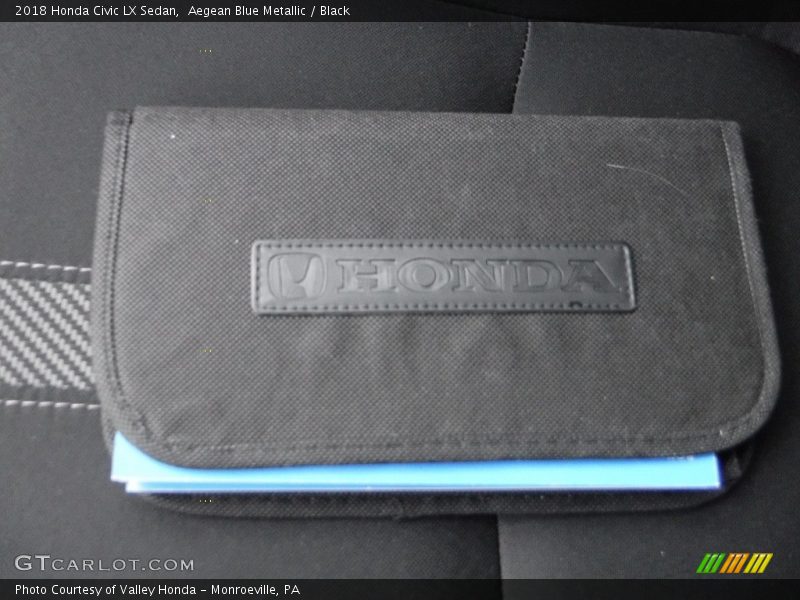 Aegean Blue Metallic / Black 2018 Honda Civic LX Sedan