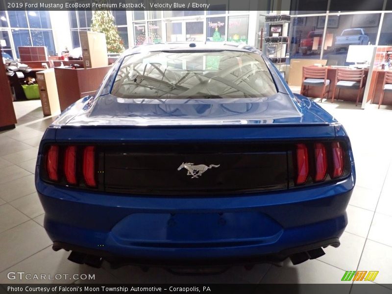 Velocity Blue / Ebony 2019 Ford Mustang EcoBoost Premium Fastback