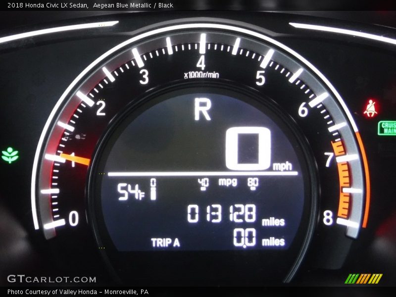 Aegean Blue Metallic / Black 2018 Honda Civic LX Sedan