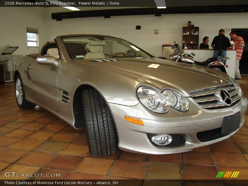 Pewter Metallic / Stone 2008 Mercedes-Benz SL 550 Roadster