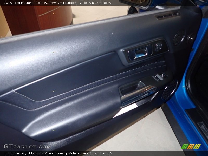 Velocity Blue / Ebony 2019 Ford Mustang EcoBoost Premium Fastback