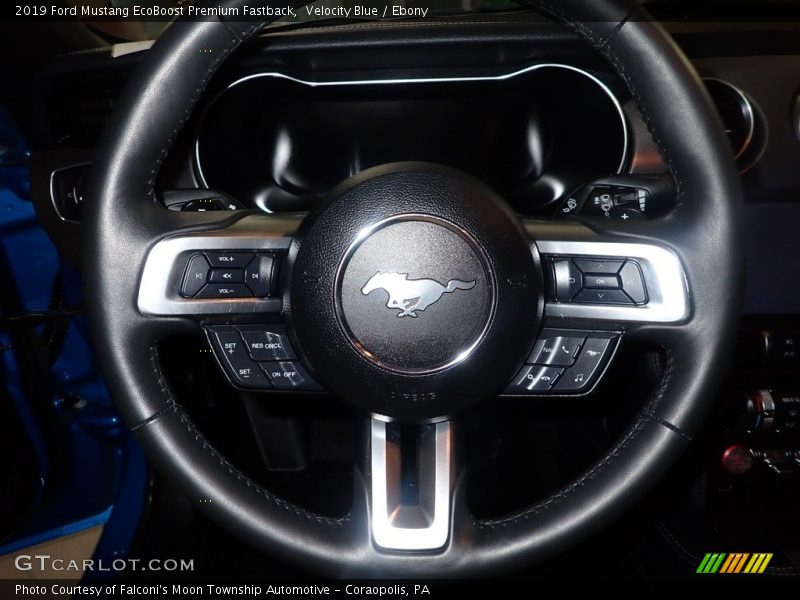 Velocity Blue / Ebony 2019 Ford Mustang EcoBoost Premium Fastback