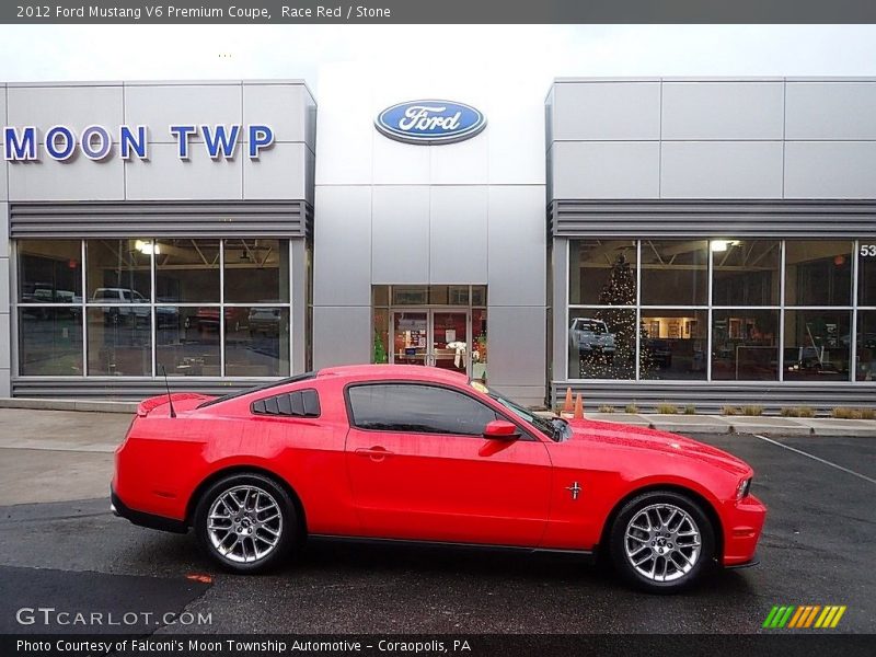 Race Red / Stone 2012 Ford Mustang V6 Premium Coupe