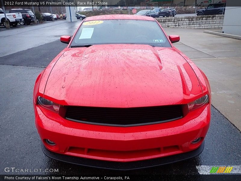 Race Red / Stone 2012 Ford Mustang V6 Premium Coupe
