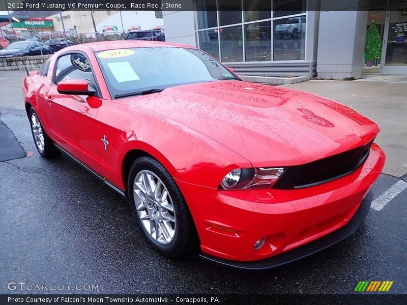 Race Red / Stone 2012 Ford Mustang V6 Premium Coupe