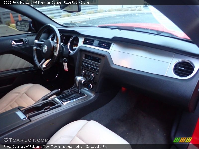 Race Red / Stone 2012 Ford Mustang V6 Premium Coupe