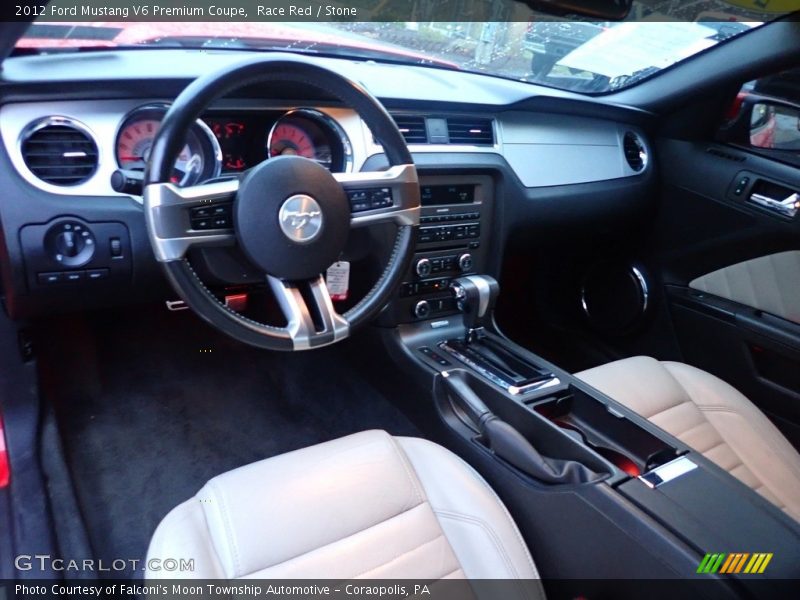 Race Red / Stone 2012 Ford Mustang V6 Premium Coupe