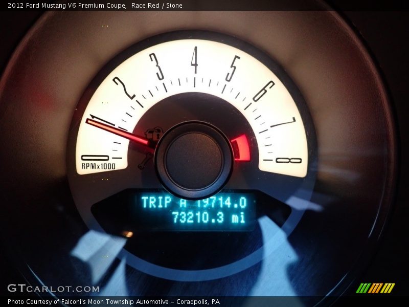 Race Red / Stone 2012 Ford Mustang V6 Premium Coupe