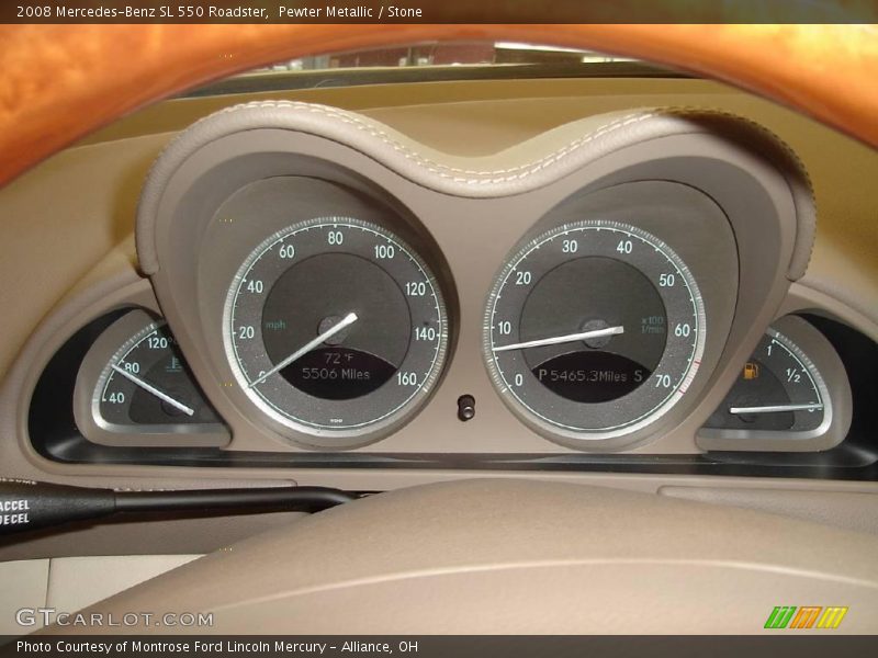 Pewter Metallic / Stone 2008 Mercedes-Benz SL 550 Roadster